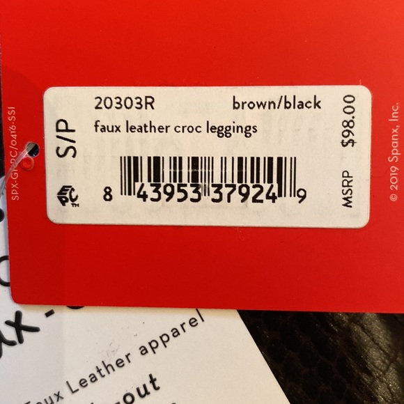 NWT SPANX Faux Leather Croc Leggings - S - Picture 6 of 9